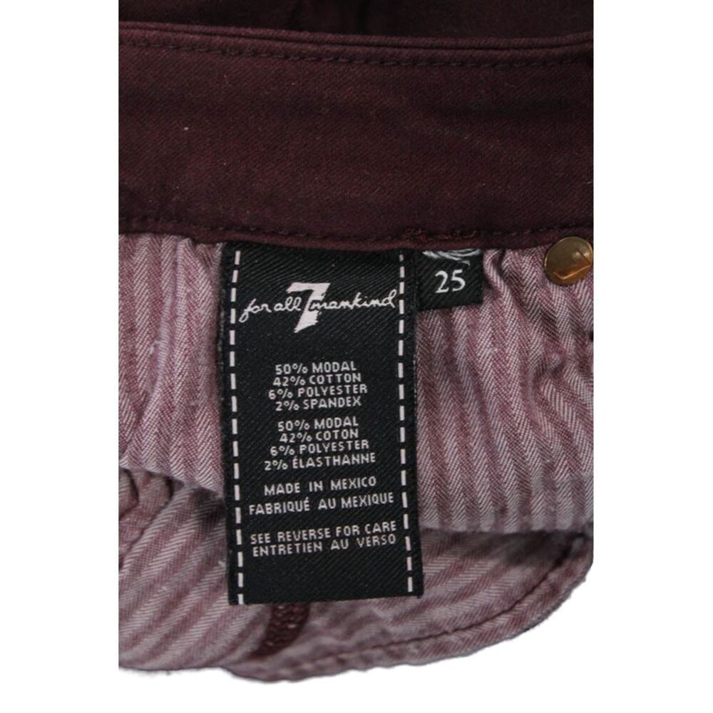 7 For All Mankind Women Cropped Ankle Jeggings Brown Designer Size 25 - Picture 5 of 7